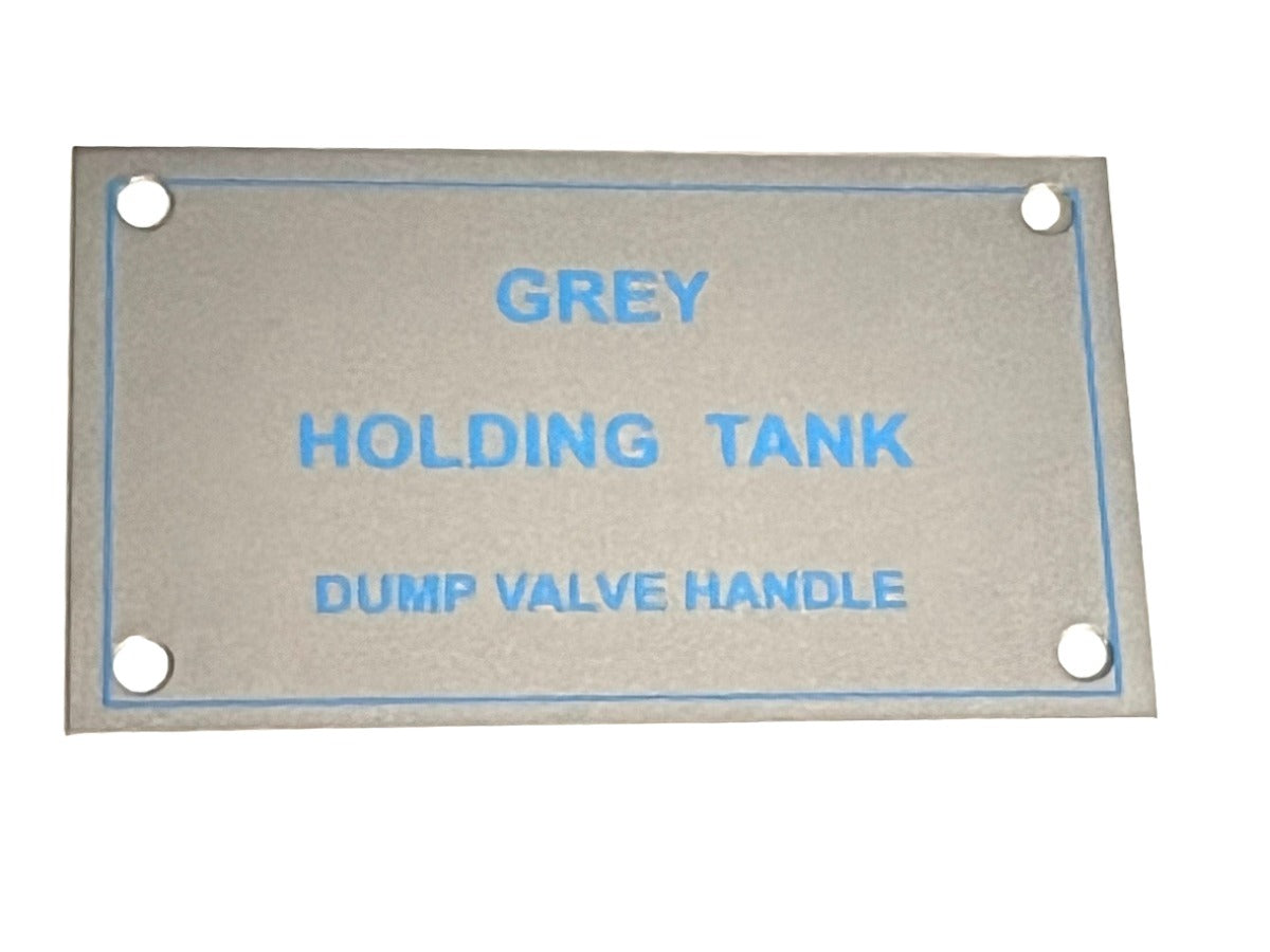 Airstream Grey Holding Tank / Auxiliary Dump Tank Valve Handle Tag* - 385101