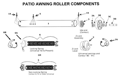 Zip Dee Patio Awning Roller Components