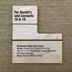 Airstream Sink Cover, Bambi, Caravel, 13" x 15" Rectangular Galley Sinks, Airstream Decor