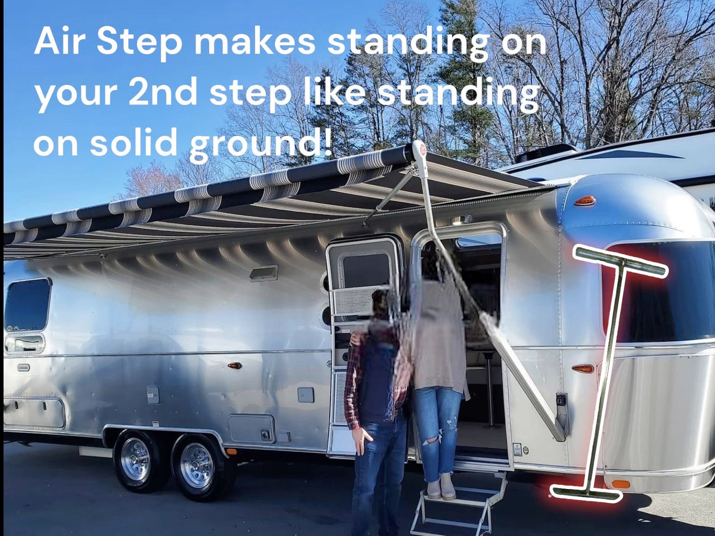 Air Step Brace for Airstream Trailers - Prevents Bouncy Stairs