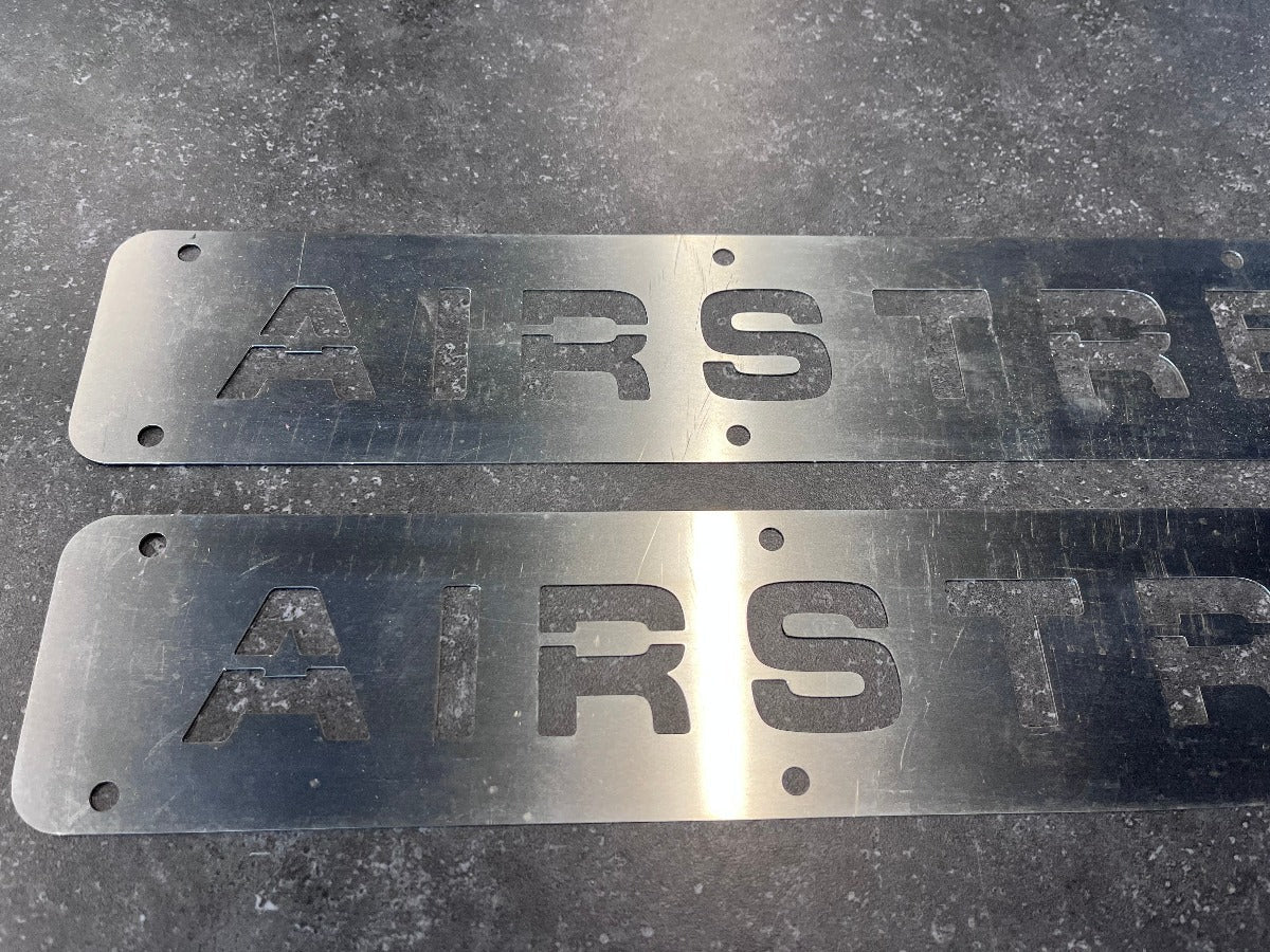 Airstream Stainless Steel Logo Plates - Set of 2 - 82637W-01 SCRATCH & DENT - AS IS