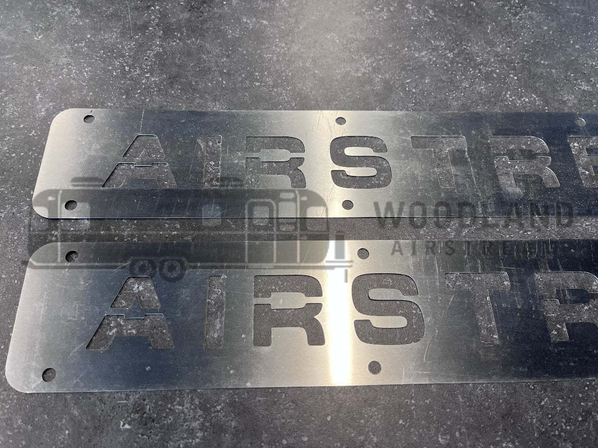 Airstream Stainless Steel Logo Plates - Set of 2 - 82637W-01 SCRATCH & DENT - AS IS