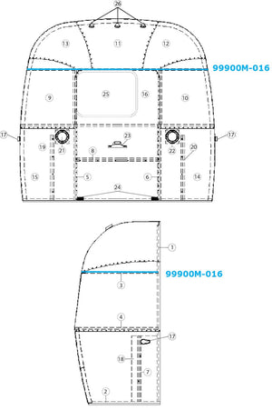 Airstream Bow Upper Window for Airstream Sport 22' - 99900M-016