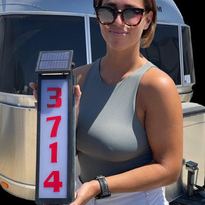 Lightweight Solar Powered 5 Number BRN Light for Airstream Trailers