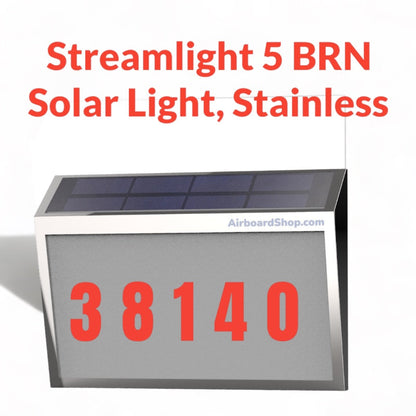 Streamlight Solar Powered 5 Number BRN Light for Airstream Trailers - Easy to Install and Use