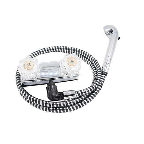 Airstream Shower Head with Chrome Hose and Faucet with Top Diverter - 39768W-100