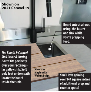 Airstream Sink Cover, Bambi, Caravel, 13" x 15" Rectangular Galley Sinks, Airstream Decor