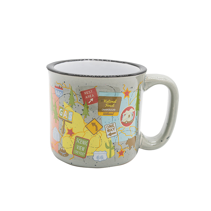 Travel Map Camp Casual Mug