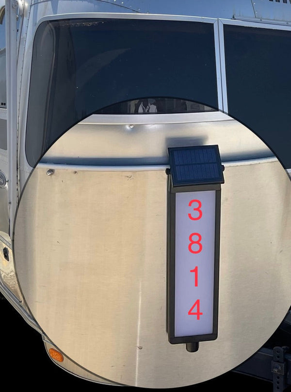 Lightweight Solar Powered 5 Number BRN Light for Airstream Trailers - Easy to Store and Transport