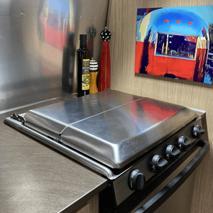 Airstream Cooktop Cover, Flying Cloud, International, Stove Top, Stainless Lid, Range Top