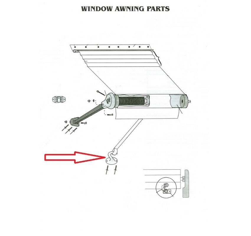 Zip Dee Awning Pull Strap Hold Down Hook Kit with Rivets - 299330