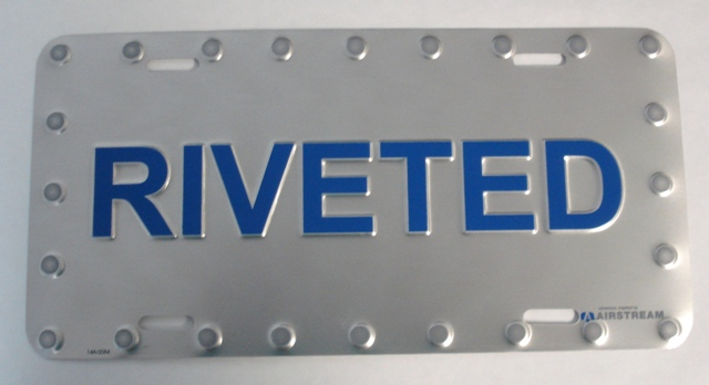 Airstream RIVETED License Plate