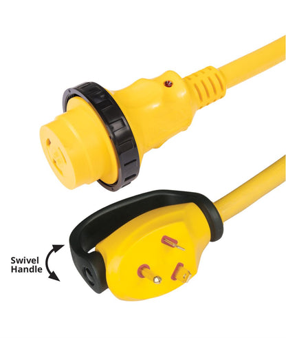 Airstream 30 AMP 30' Power Cordset with Swivel Handle, Safety Yellow- 513087-01