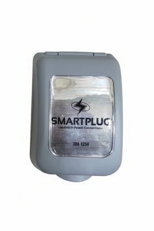 Airstream 30 Amp Non-Metal SmartPlug Power Inlet with Strain Relief, Grey - 514453-01