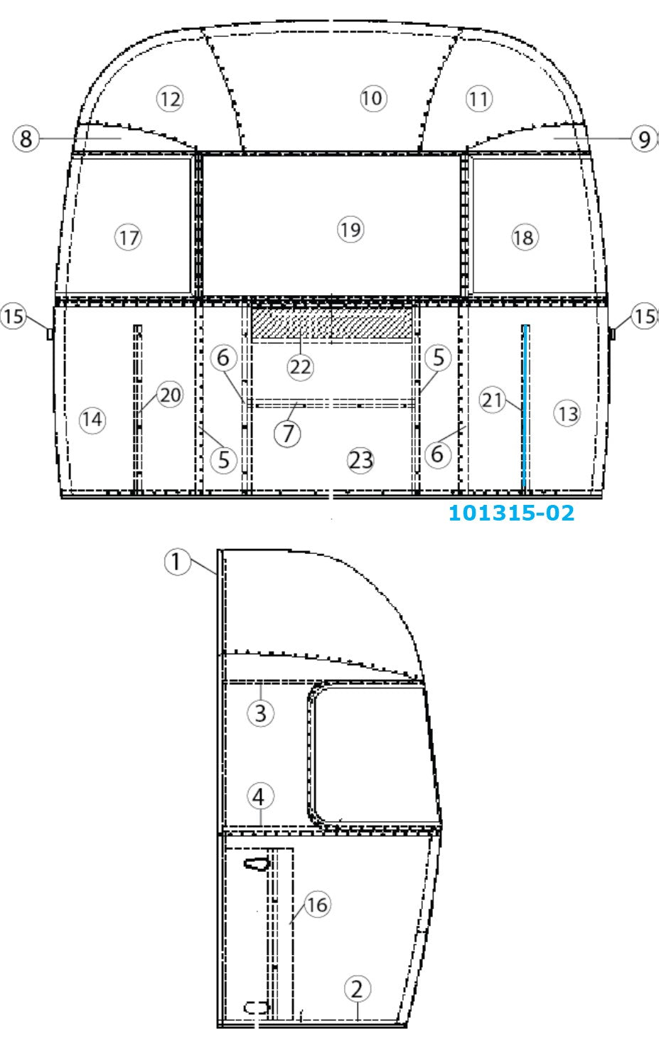 Airstream Vertical Brace Right Hand Rear - 101315-02