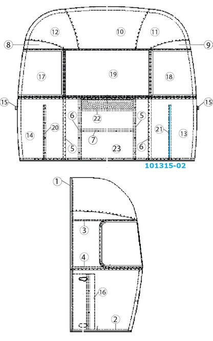 Airstream Vertical Brace Right Hand Rear - 101315-02