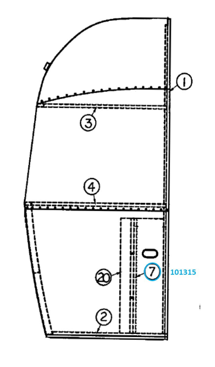 Airstream Vertical Front/Rear Brace (from Floor to Window) for Narrow Body - 101315