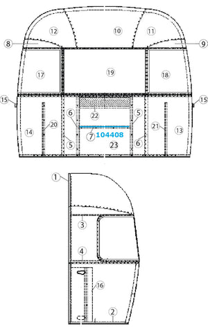 Airstream Aluminum Z Rib Extrusion for Airstreams (Sold By The Foot) - 104408