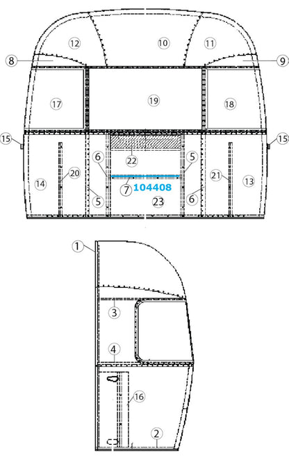 Airstream Aluminum Z Rib Extrusion for Airstreams (Sold By The Foot) - 104408