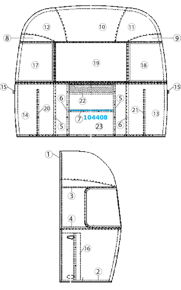 Airstream Aluminum Z Rib Extrusion for Airstreams (Sold By The Foot) - 104408