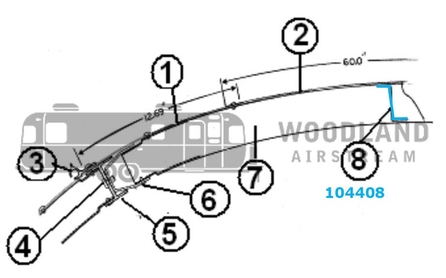 Airstream Aluminum Z Rib Extrusion for Airstreams (Sold By The Foot) - 104408