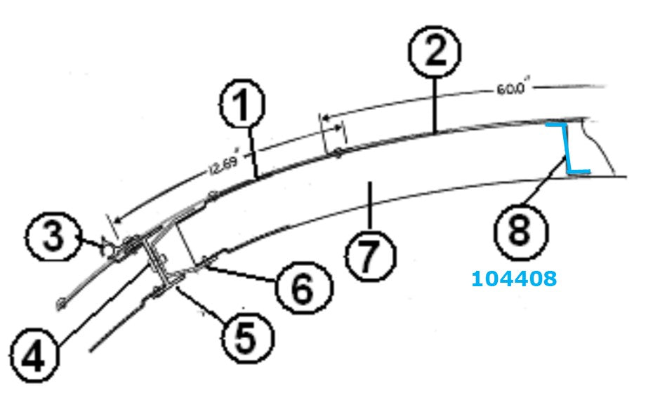 Airstream Aluminum Z Rib Extrusion for Airstreams (Sold By The Foot) - 104408