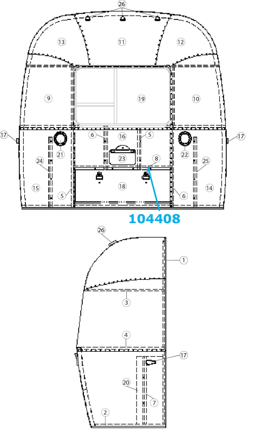 Airstream Aluminum Z Rib Extrusion for Airstreams (Sold By The Foot) - 104408