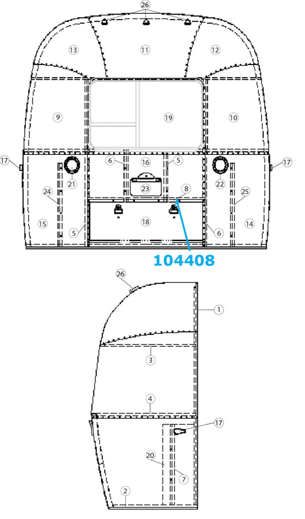 Airstream Aluminum Z Rib Extrusion for Airstreams (Sold By The Foot) - 104408