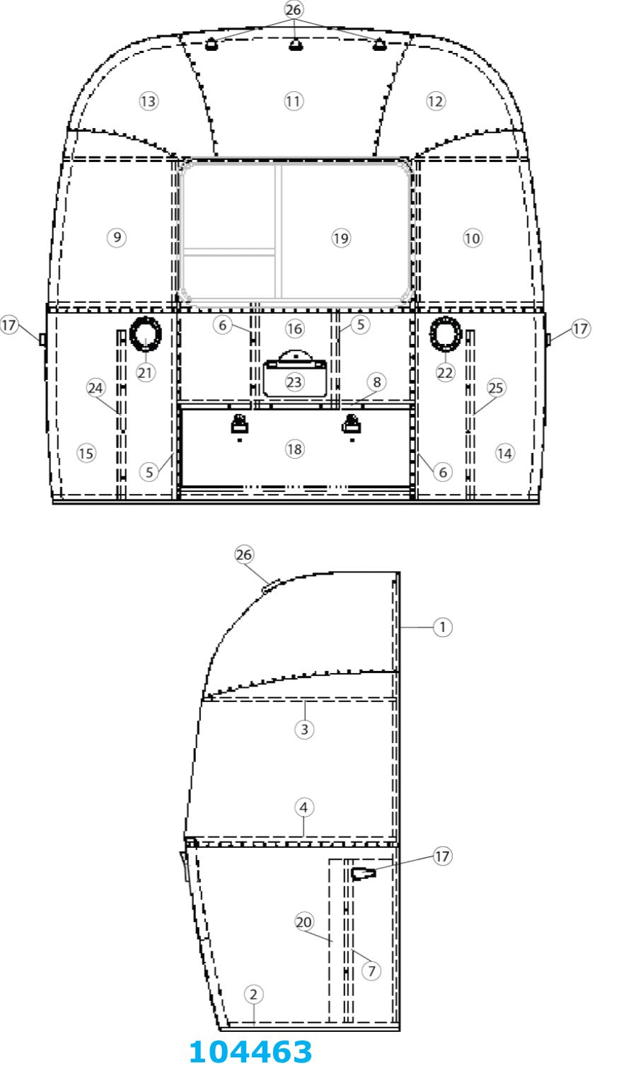 Airstream Floor Bow for Narrow Body - 100463