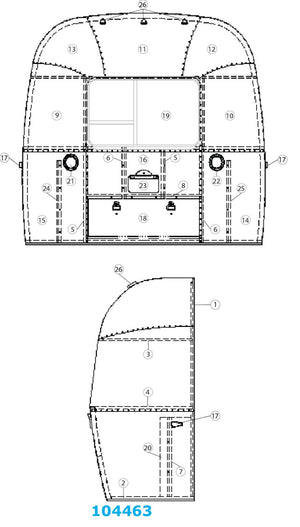 Airstream Floor Bow for Narrow Body - 100463