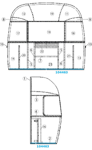 Airstream Floor Bow for Narrow Body - 100463