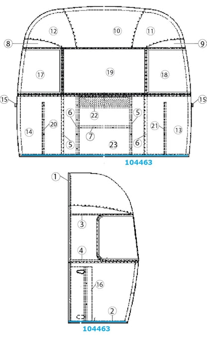 Airstream Floor Bow for Narrow Body - 100463