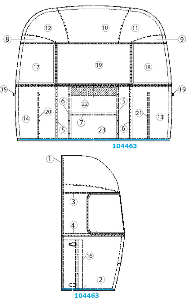 Airstream Floor Bow for Narrow Body - 100463