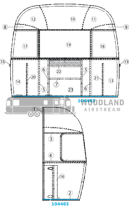 Airstream Floor Bow for Narrow Body - 100463