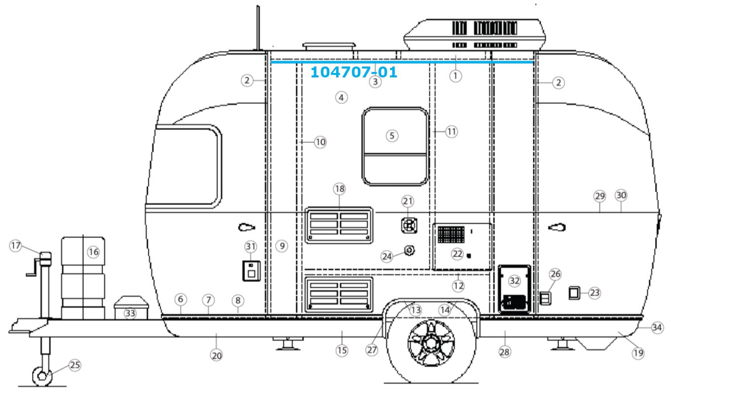 Airstream "I" Beam 104707-01