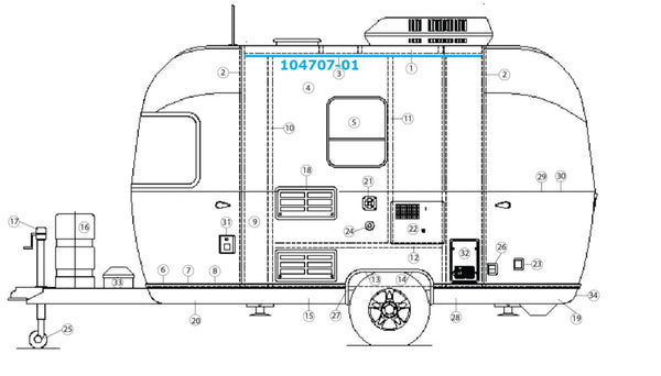 Airstream "I" Beam 104707-01