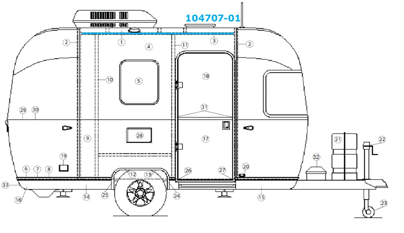 Airstream "I" Beam 104707-01