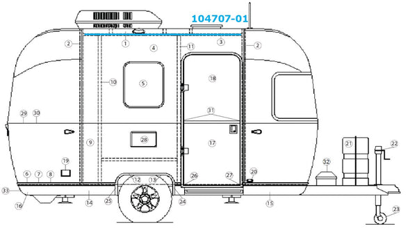 Airstream "I" Beam 104707-01