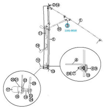 Airstream Frameless Window Prop Bracket - 1101-0010