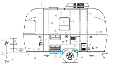 Airstream 29.38" Formed Outer Wheel Well Trim for Single Axle 16' - 114004-03