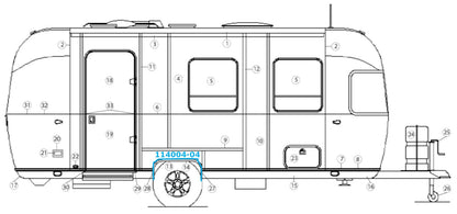 Airstream Outer Wheel Well Trim for Single Axle Trailers - 114004-04