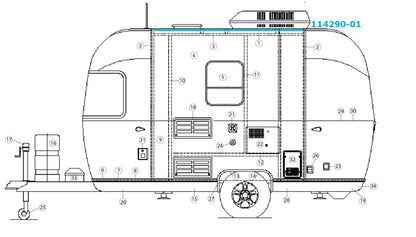 Airstream Awning Drip Rail Extrusion 114290-01