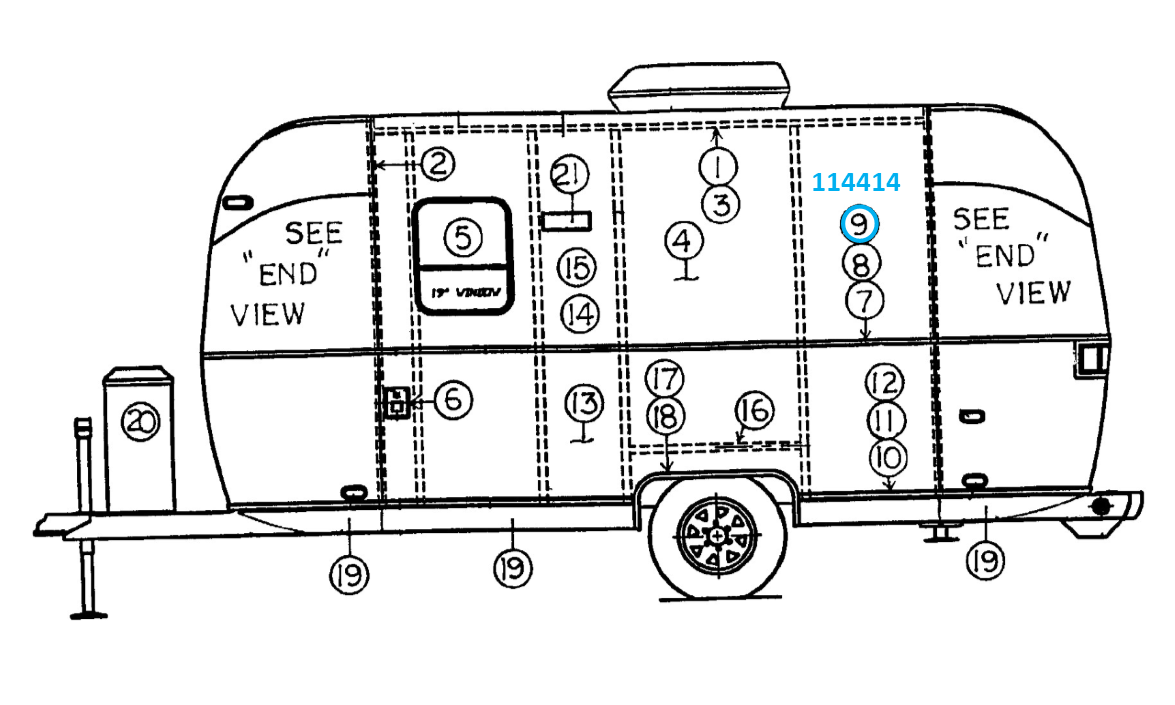 Airstream 1 x 1 x 1.5 Formed, Angled Horizontal Z-Rib - 114414