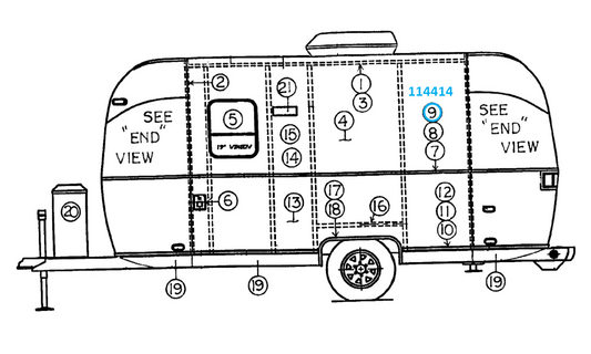 Airstream 1 x 1 x 1.5 Formed, Angled Horizontal Z-Rib - 114414