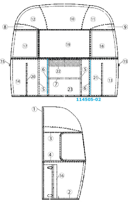 Airstream Roadside Vertical Front Brace for Narrow Body - 114505-02