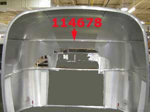 Airstream Altered Upper Window Bow, Wide Body -114678