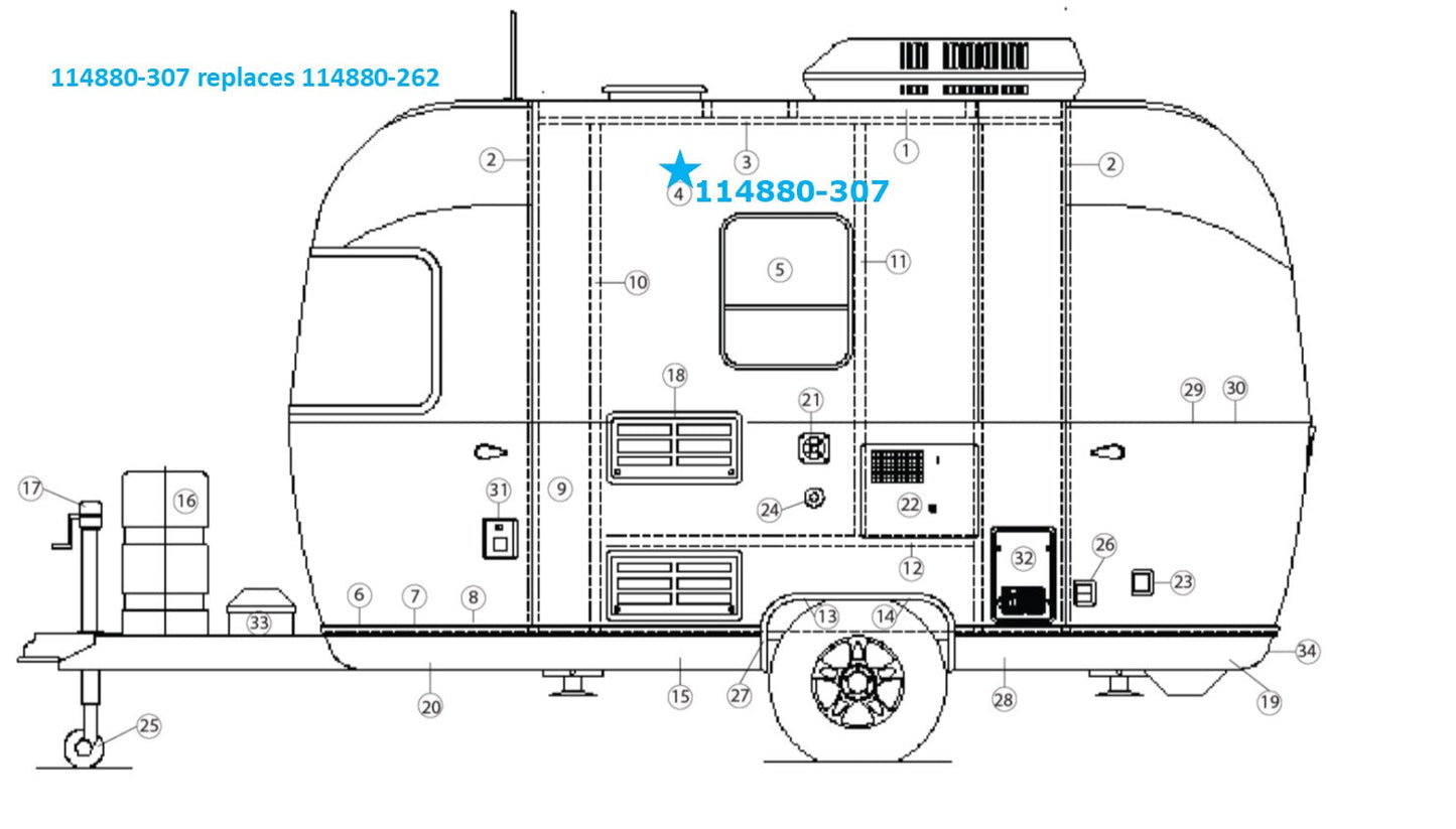 Airstream Aluminum Sheet with Plastic Clear Coat 0.040" x 51" x 284.5" Sold by Square Foot - 114880-02