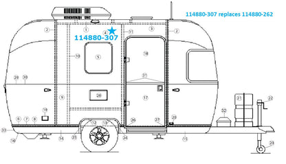 Airstream Aluminum Sheet with Plastic Clear Coat 0.040" x 51" x 284.5" Sold by Square Foot - 114880-02