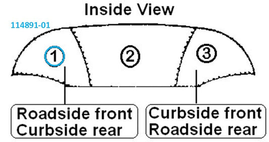 Airstream Interior Rear Upper Middle Roadside/ Front Upper Middle Curbside Segment #27 - 114891-01