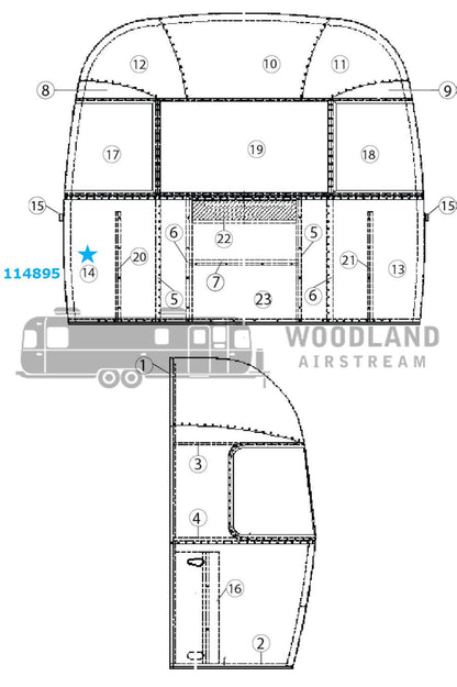 Airstream Rear Bottom Roadside/ Front Bottom Curbside Segment #29 - 114895